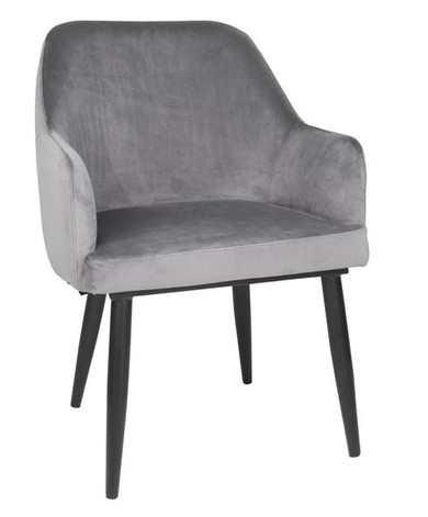 Bolero FX071 Lia Velvet Set of 2 Chairs - Grey