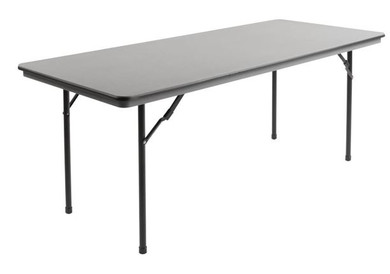 Bolero GC596 ABS Folding Banquet Rectangular Table 6ft Grey