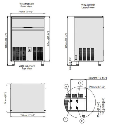 Icematic C90-A - Self Contained Ice Machine 20g Bright Cube