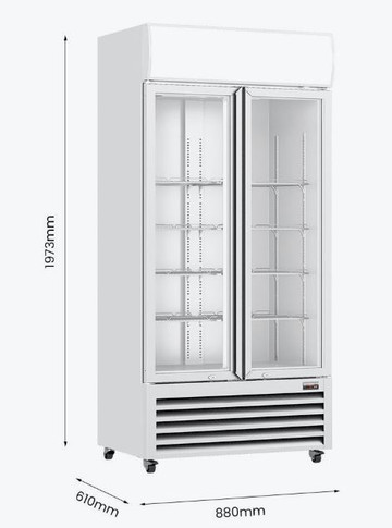 Thermaster Double Glass Door Colourbond Upright Drink Fridge LG-580P