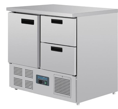 Polar U637-A G-Series One Door Two Drawer Counter Fridge 240Ltr