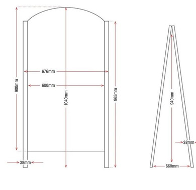 Olympia CL009 Metal Framed Footpath Board 1025 x 675mm
