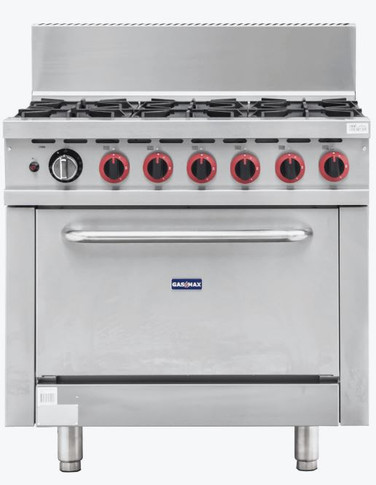 Gasmax GBS6TS 6 Burner Natural Gas Range with Oven | 258Mj Commercial
