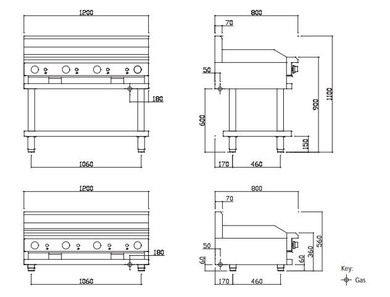 LUUS CS-12P - 1200mm Griddle