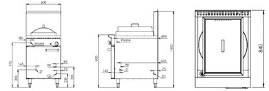 B+S Black Series CFPSF-1HE Single Hole Waterless Heat Exchange Steamer with Cheung Fun Insert