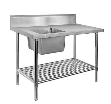 SSB7-1800L/A Single Left Sink Bench with Pot Undershelf 1800mm Width