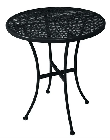 Bolero GG705 Black Steel Patterned Round Bistro Table Black 600mm