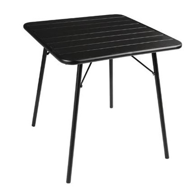 Bolero CS731 Square Slatted Steel Table Black 700mm