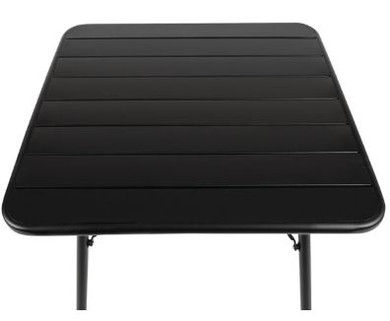 Bolero CS731 Square Slatted Steel Table Black 700mm