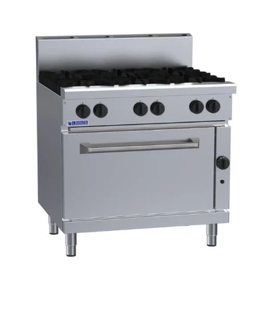 LUUS RS-6B 900mm Gas 6 Burner Range Static Oven | 2/1 GN 225MJ/h