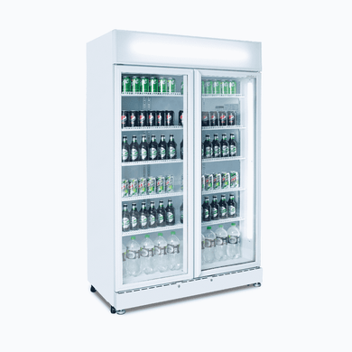 GM1000LWECO Bromic 2 Door Flat Glass LED Upright Display Fridge 960L