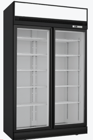 Thermaster Black Upright Double Glass Door Freezer LG-1006DF