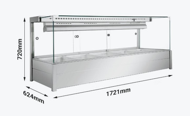 Bonvue Square Countertop Wet and Dry Bain Marie BM17SC