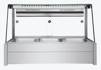 Bonvue BM11TC Angled Glass Countertop Wet and Dry Bain Marie (3 x GN 1/1)