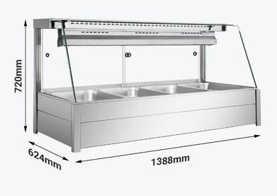 Bonvue Angled Countertop Wet and Dry Bain Marie BM14TC