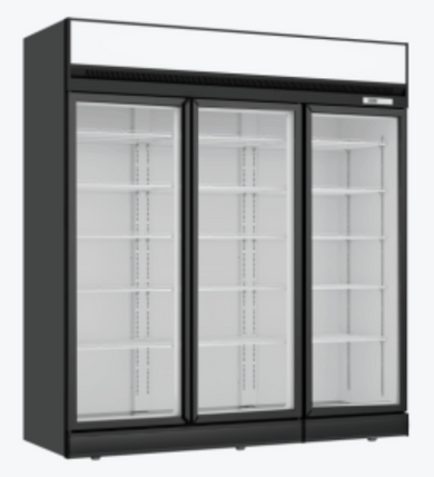 Thermaster Black Upright Three Glass Door Freezer LG-1563DF
