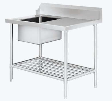 Left Inlet Single Sink Dishwasher Bench SSBD7-1200L/A