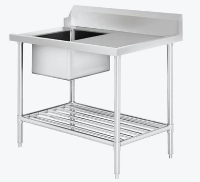 Modular Systems SSBD7-1200L/A Stainless Steel Left Inlet Single Sink Dishwasher Bench (1200mm)