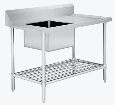 Modular Systems SSBD7-1200L/A Stainless Steel Left Inlet Single Sink Dishwasher Bench (1200mm)