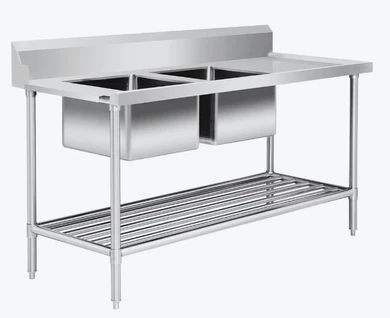 Modular Systems 1800mm Stainless Steel Single Bowl Dishwasher Bench with Left Inlet | DSBD7-1800L/A