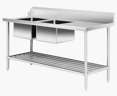 Modular Systems 1800mm Stainless Steel Single Bowl Dishwasher Bench with Left Inlet | DSBD7-1800L/A