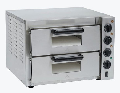 BakerMax Compact Countertop Double Deck Electric Pizza Oven EP-2T/15