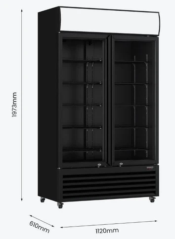 Thermaster LG-730BP Commercial 2-Door Beverage Display Fridge – 730L Capacity