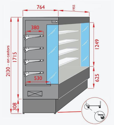 Tecnodom Open Chiller with 4 Shelves
