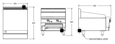 Goldstein Gas Griddle Toaster 610mm Wide