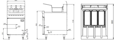 Rapid RF-600 Single Pan Three Basket Rapid Fryer
