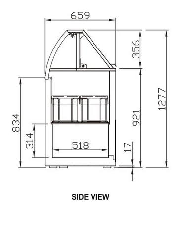 Turbo Air TIDC-91W Ice Cream Display Cabinet