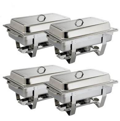 Olympia S299 Milan Commercial Stainless Steel Chafing Dish Set (4 Pack – 36 Litre Total Capacity)