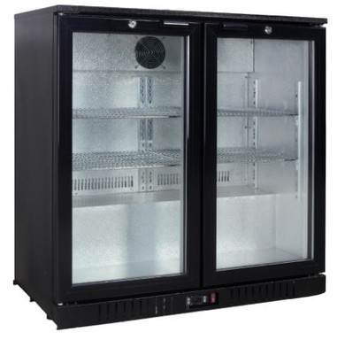Exquisite UBC210 210L Double Glass Door Back Bar Fridge
