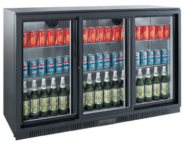 Exquisite UBC330S 330L Triple Glass Door Back Bar Fridge