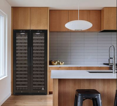 Vinotemp EL-36TD180 184-Bottle Dual-Zone Wine Cooler Built in or Free standing French Door