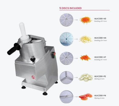 YASAKI HLVC300-AL 300kg/h Heavy-Duty Commercial Vegetable Cutter (Includes 5 Discs)