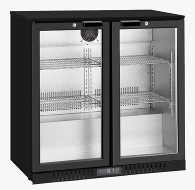 Thermaster Under Bench double Heated Glass Doors Bar Cooler with heater switch - LG-208TD