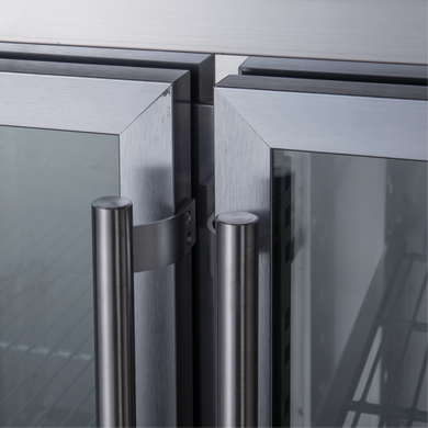Exquisite SSC400G Three Glass Doors Underbench Storage Refrigerator Slimline