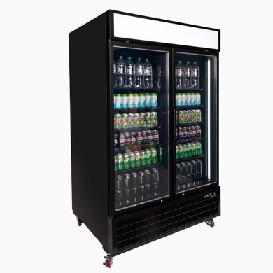 Bromic UC1250GDL-NR Upright Display Fridge 1266L 2 Door Flat Glass Lightbox