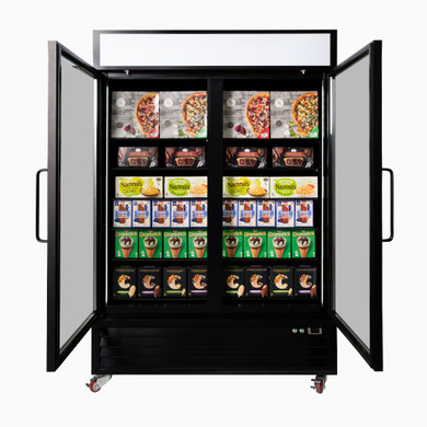 Bromic UF1250GDL-NR Upright Display Freezer 1266L 2 Door Flat Glass Lightbox
