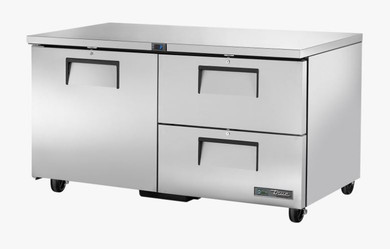True Refrigeration TUC-60D-2-HC Undercounter Foodservice Refrigerator, 2 Drawers + 1 Solid Swing Door