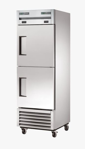 True Refrigeration T-23DT-HC T-Series Upright Foodservice "Dual Temperature" Cabinet, 2 Half Solid Swing Doors
