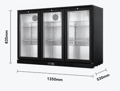 Thermaster Under Bench Three Door Bar Fridge/ Cooler - LG-330HC