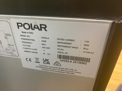 Ex-Showroom Polar Ex-UA022-A U-Series Back Bar Cooler 3 door Display
