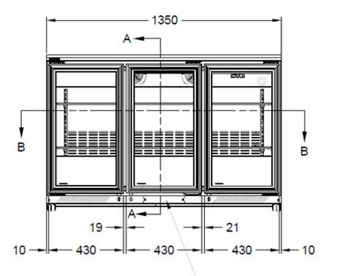 Hoshizaki RBWE135-AU 3 Door Glass Back Bar Fridge 212L | 10A