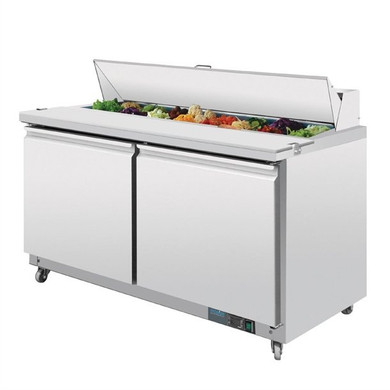 Polar GD883-A U-Series 2 Door Prep Counter Fridge 527Ltr