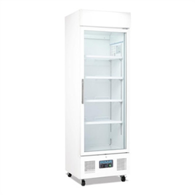 Polar DM076-A G-Series Upright Display Fridge White 350Ltr