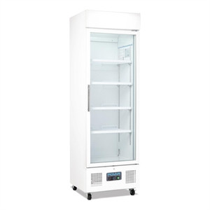 Polar DM076-A G-Series Upright Display Fridge White 368 Ltr