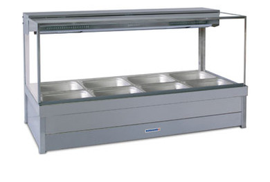 Roband S26RD Square Glass Hot Foodbar with Rear Roller Doors (12 x 1/2 Pan Capacity)