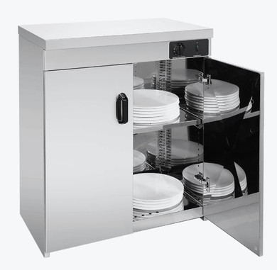 Elementry Stainless Steel Double Cabinet Plate Warmer 120 Plates PW-DE